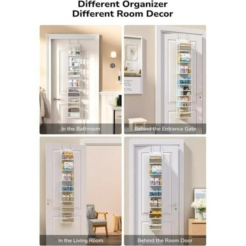 Over The Door Hanging Organizer 7 Shelf Clear Pocket Closet Storage Rack